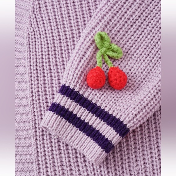 BloomChic Plus Size XL Purple Cherry Embellished Cardigan us14-16 - Picture 4 of 8